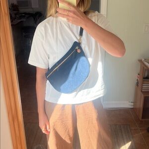 Claire V. Grande Navy Suede Fanny